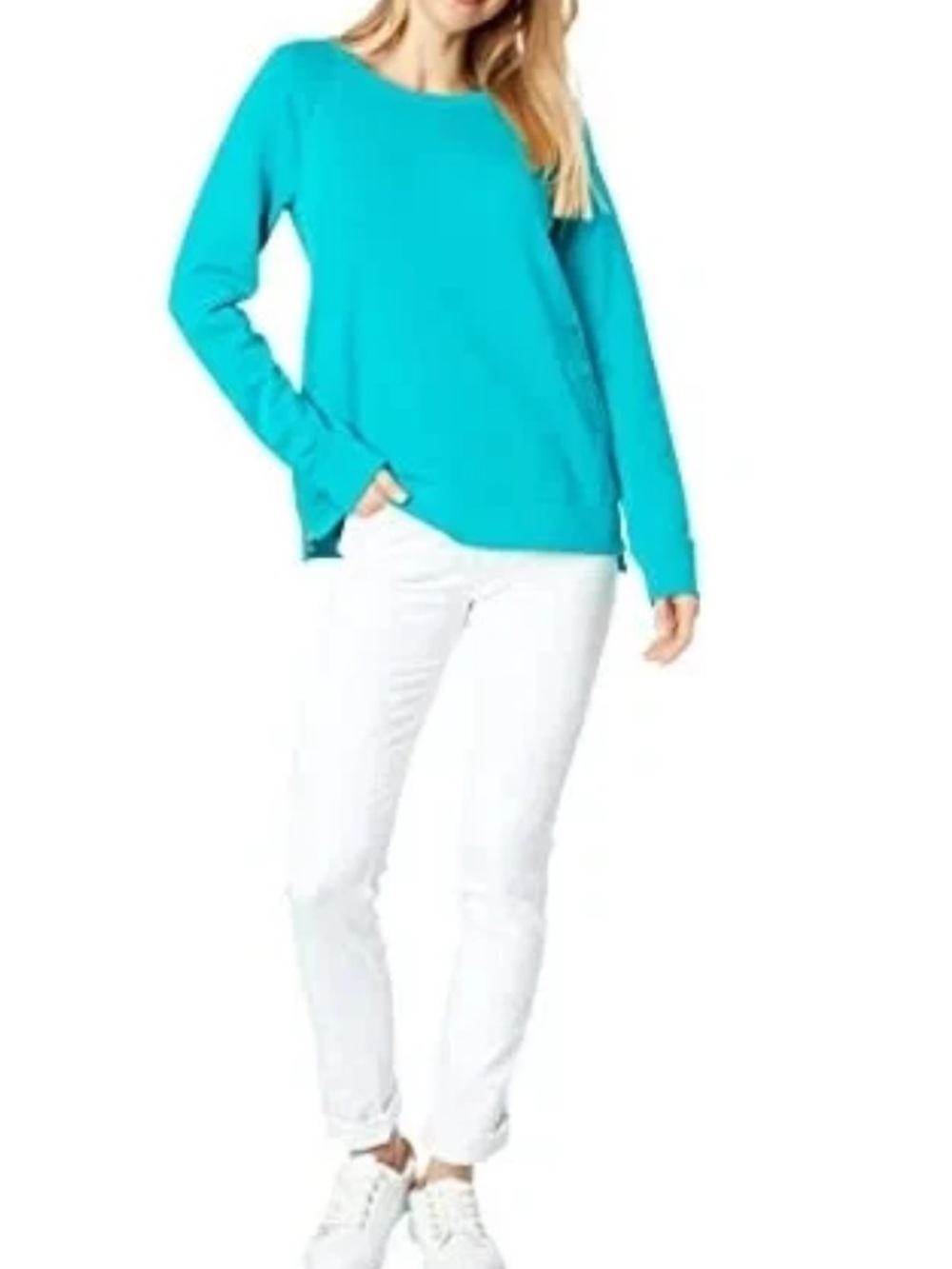 NEW Lilly Pulitzer Luxletic Beach Comber Pullover Sweatshirt Green Size Med